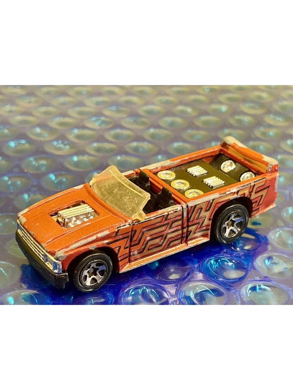 Vintage Hot Wheels Metallic Orange Mini Truck Boom Box 1990